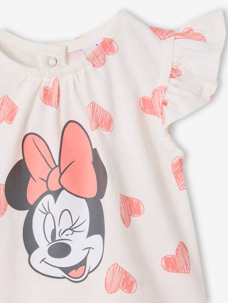 T-Shirt & Shorts Set for Babies, Minnie Hearts Disney® coral - vertbaudet enfant 
