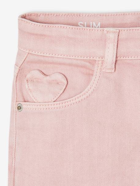 Pantalon slim fille morphologique large anthracite+rose poudré+vert sauge - vertbaudet enfant 