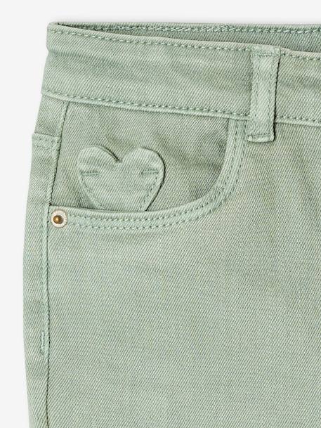 Pantalon fille slim morphologique fin anthracite+rose poudré+vert sauge - vertbaudet enfant 