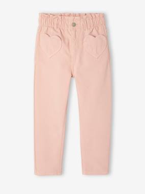 Pantalon paperbag fille poches coeur - vertbaudet enfant Fille-Pantalon paperbag fille poches coeur
