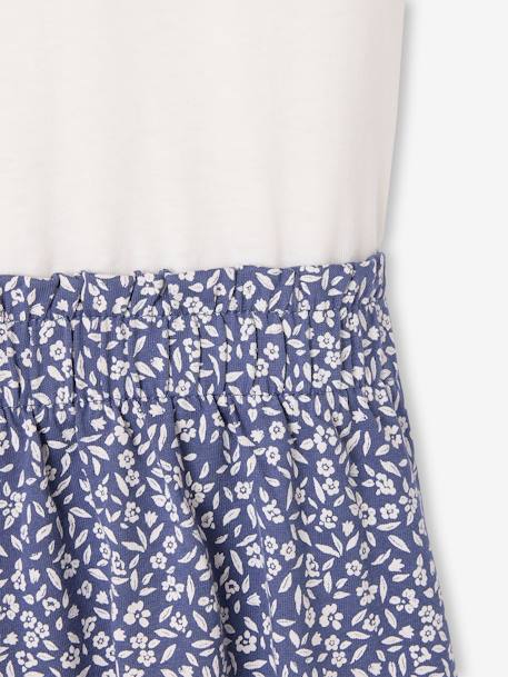 Robe fille effet 2 en 1 écru+indigo+rayé rose+rose pâle - vertbaudet enfant 