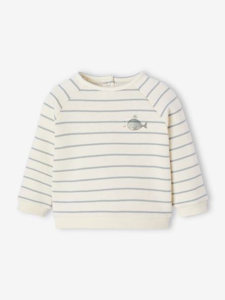 Ensemble bébé sweat et pantalon BEIGE CLAIR RAYE+rose pâle - vertbaudet enfant 