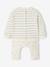 Ensemble bébé sweat et pantalon BEIGE CLAIR RAYE+rose pâle - vertbaudet enfant 
