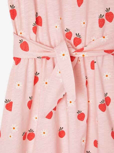 Strawberry print frill dress for girls pale pink - vertbaudet enfant 
