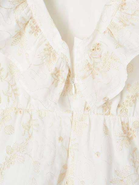 Occasion Wear Playsuit with Iridescent Flowers for Girls white - vertbaudet enfant 