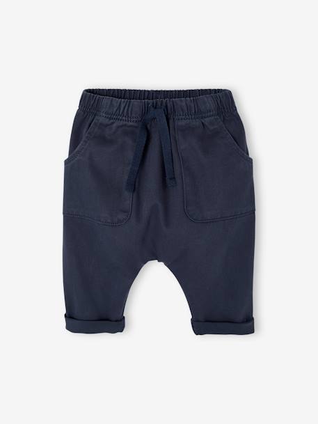 Serge twill baby trousers navy blue - vertbaudet enfant 