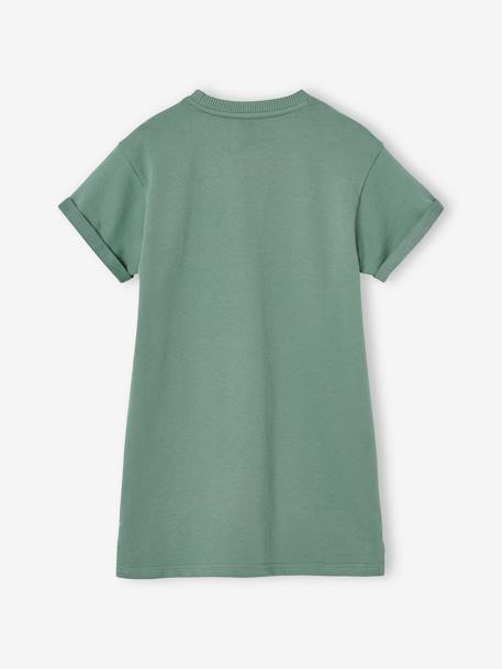 Girls' dress in lightweight fleece green+marl grey+sage green+striped blue - vertbaudet enfant 