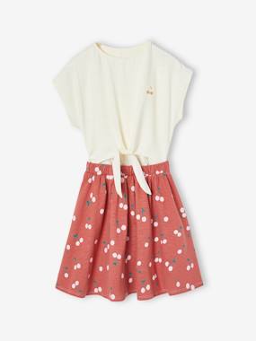 -Robe fille effet 2 en 1