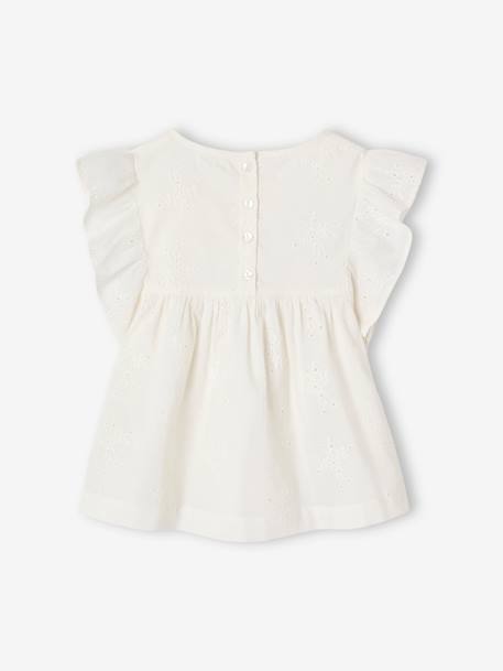Occasion Wear Blouse in Broderie Anglaise for Girls white - vertbaudet enfant 