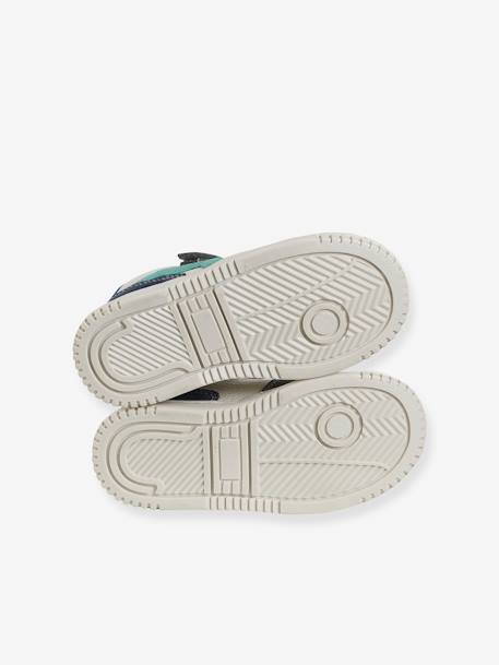 Basket enfant garçon cuir à scratchs et lacets élastiqués lot blanc+lot vert - vertbaudet enfant 
