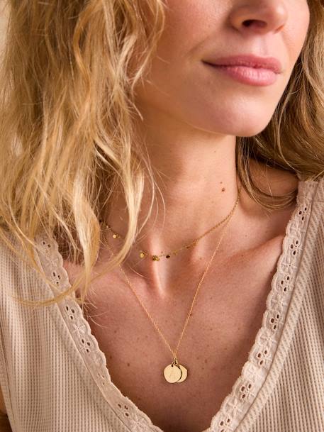 Initial medal, gold-plated jewellery Envie de fraise x 'Un de ces Quatre' gold - vertbaudet enfant 