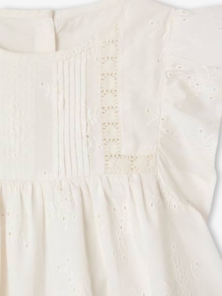 Occasion Wear Blouse in Broderie Anglaise for Girls white - vertbaudet enfant 