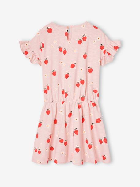 Strawberry print frill dress for girls pale pink - vertbaudet enfant 