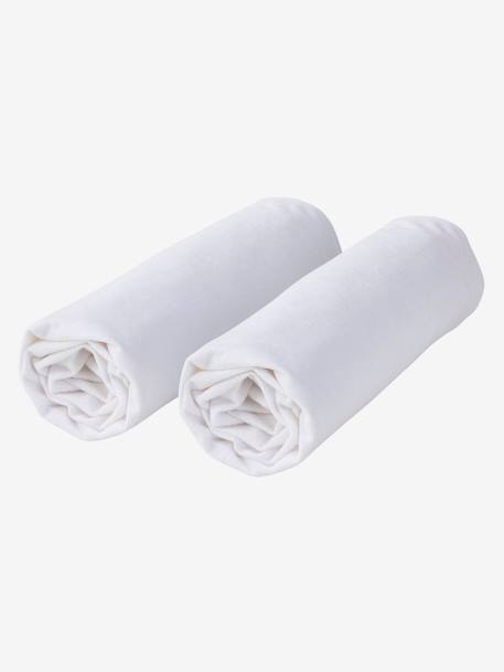 Pack of 2 waterproof mattress protectors in sponge towelling can be boiled white - vertbaudet enfant 