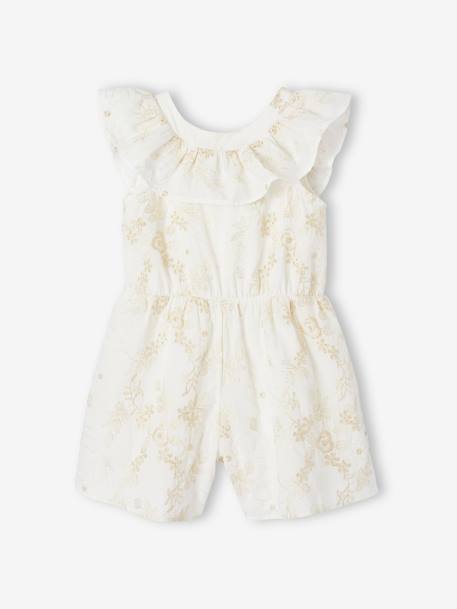 Occasion Wear Playsuit with Iridescent Flowers for Girls white - vertbaudet enfant 