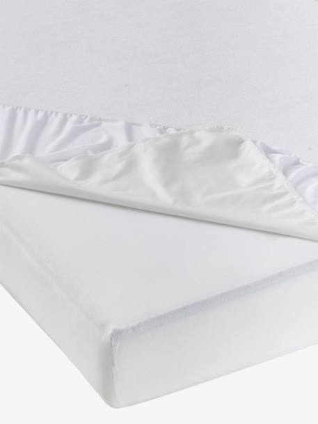 Pack of 2 waterproof mattress protectors in sponge towelling can be boiled white - vertbaudet enfant 