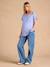 Tee-shirt grossesse col V lin bleu azur+bronze - vertbaudet enfant 