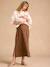 Long Skirt in Cotton Gauze for Maternity, ENVIE DE FRAISE beige+green - vertbaudet enfant 