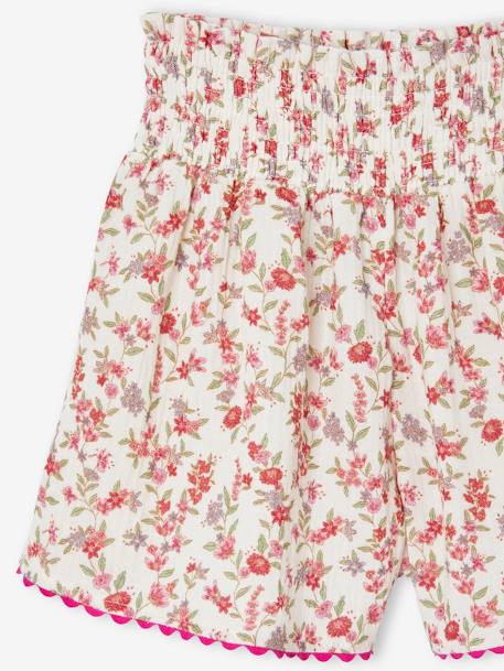 Floral cotton gauze shorts for girls multicoloured - vertbaudet enfant 