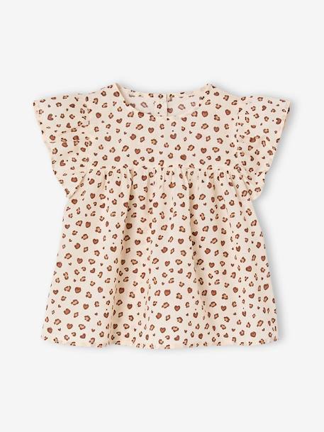 Ensemble fille blouse short en gaze de coton jaune pastel+lilas+vanille - vertbaudet enfant 