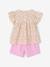 Ensemble fille blouse short en gaze de coton jaune pastel+lilas+vanille - vertbaudet enfant 