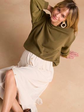 Sweat grossesse bi-matière manches ajourées - vertbaudet enfant -Sweat grossesse bi-matière manches ajourées