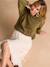 Sweat grossesse bi-matière manches ajourées kaki+sable - vertbaudet enfant 