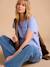 Linen T-Shirt for Maternity, V-Neck, by ENVIE DE FRAISE azure+bronze - vertbaudet enfant 