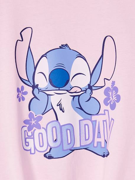 Short Sleeve T-Shirt with Knot, 'Good day' Disney® Stitch soft lilac - vertbaudet enfant 