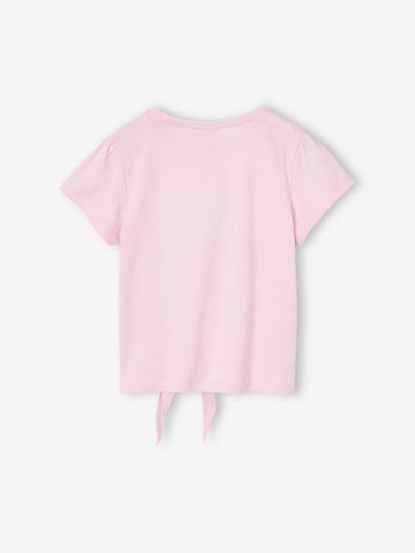 Short Sleeve T-Shirt with Knot, 'Good day' Disney® Stitch soft lilac - vertbaudet enfant 