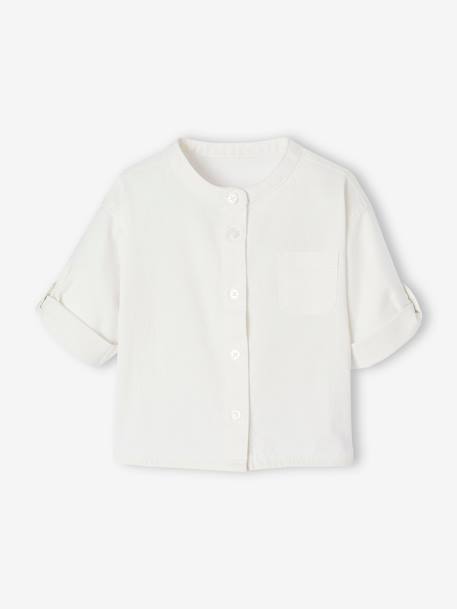Occasion Wear Outfit: Shirt & Shorts for Babies beige+sage green - vertbaudet enfant 