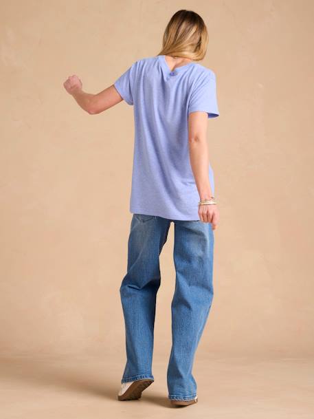 Linen T-Shirt for Maternity, V-Neck, by ENVIE DE FRAISE azure+bronze - vertbaudet enfant 