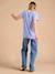 Tee-shirt grossesse col V lin bleu azur+bronze - vertbaudet enfant 
