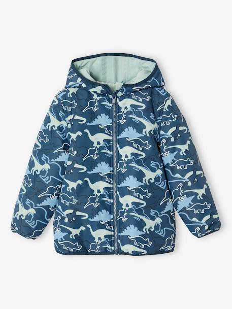Reversible lightweight puffer jacket for boys green+ocean blue - vertbaudet enfant 