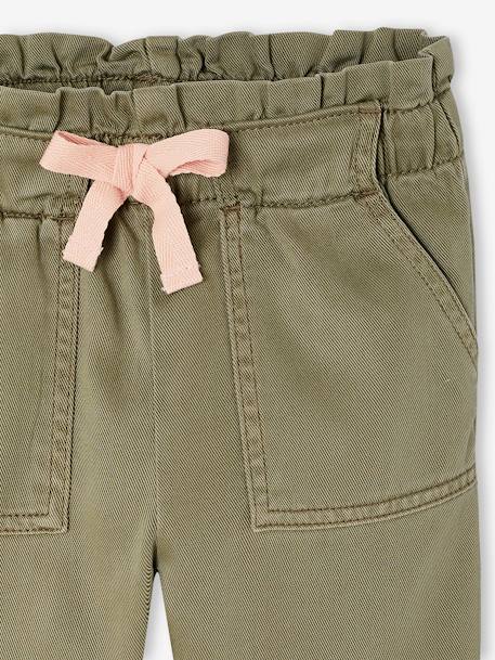 Pantalon fille style paperbag Lyocell fluide corail+kaki+rose - vertbaudet enfant 