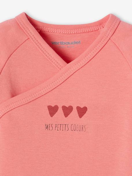 Sleepsuit baby gift set and 2 personalised little heart bodysuits sweet pink - vertbaudet enfant 