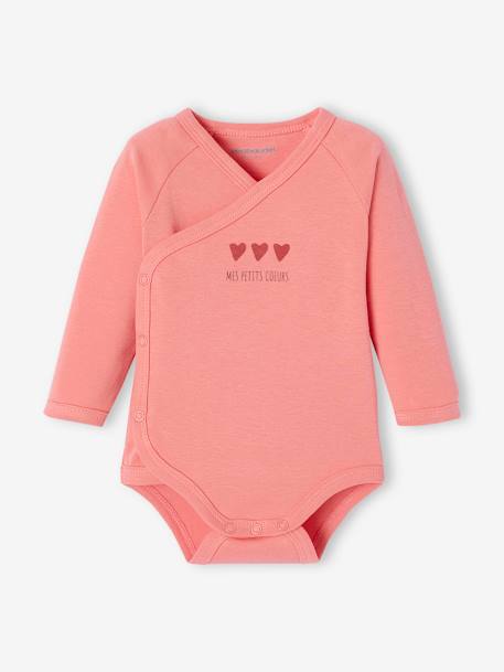 Sleepsuit baby gift set and 2 personalised little heart bodysuits sweet pink - vertbaudet enfant 