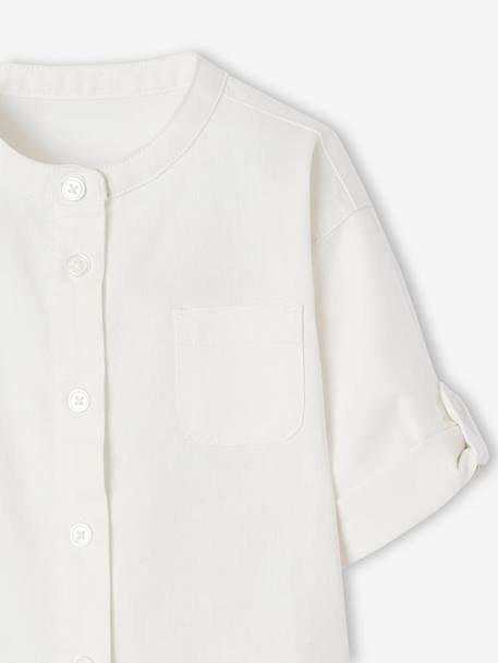 Occasion Wear Outfit: Shirt & Shorts for Babies beige+sage green - vertbaudet enfant 