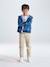 Easy-to-put-on chino-style trousers for boys beige+navy blue - vertbaudet enfant 