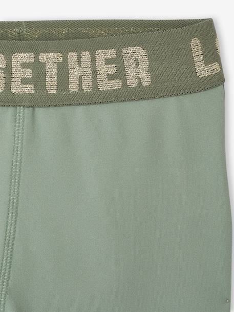 Gold-motif sweat top and leggings set for girls sage green - vertbaudet enfant 