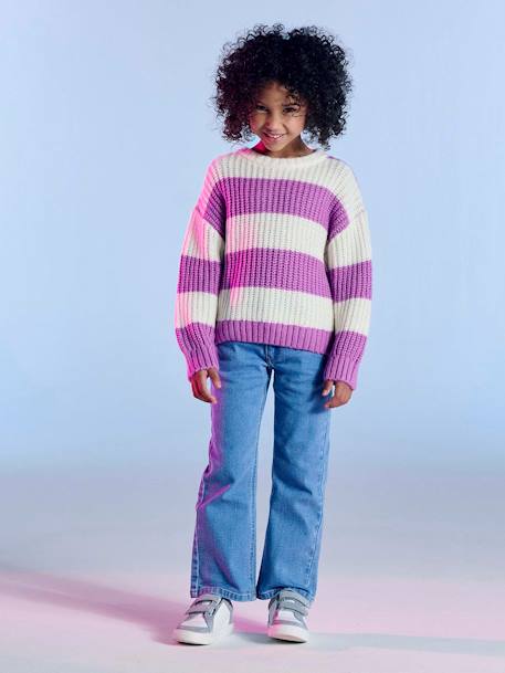 Jean fille évasé bleu clair+bleu moyen - vertbaudet enfant 