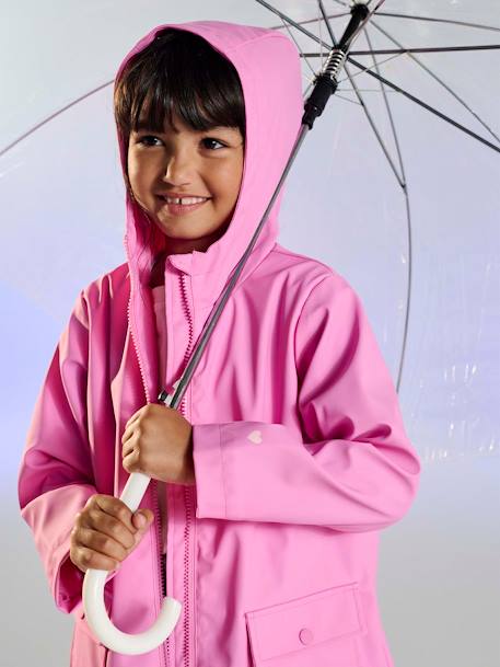 Hooded raincoat for girls rose - vertbaudet enfant 