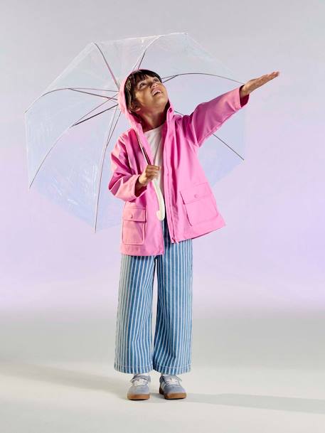 Hooded raincoat for girls rose - vertbaudet enfant 