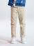 Easy-to-put-on chino-style trousers for boys beige+navy blue - vertbaudet enfant 