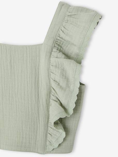Occasion Wear Blouse & Frilled Skirt Combo blush+sage green - vertbaudet enfant 