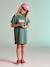 Girls' dress in lightweight fleece green+marl grey+sage green+striped blue - vertbaudet enfant 