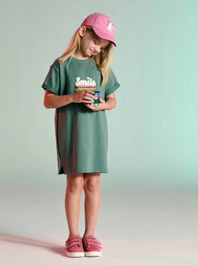 -Robe fille en molleton léger motif 