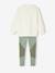 Gold-motif sweat top and leggings set for girls sage green - vertbaudet enfant 
