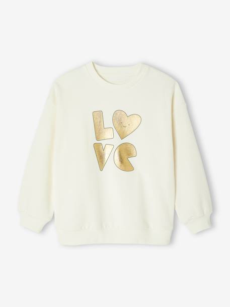 Gold-motif sweat top and leggings set for girls sage green - vertbaudet enfant 
