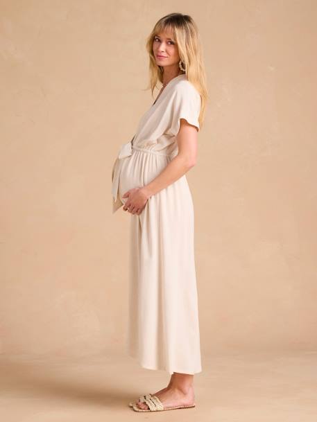 Long Shirt Dress for Maternity & Nursing, ENVIE DE FRAISE beige+black+khaki - vertbaudet enfant 